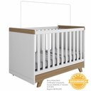 Ver imagem 3 de Berço Mini Cama Padrão Americano 100% Mdf 2 em 1 Retrô Móveis Peroba Branco Brilho/carvalho