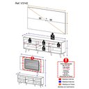 Ver imagem 5 de Rack com Painel e Suporte TV 65" Retrô com Espelho Flórida Multimóveis V3142