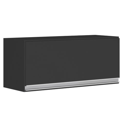 Armário Aéreo Multiuso Geladeira Lux 70cm 100% MDF 01 Porta Basculante Preto - Desk Design