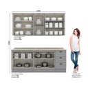 Ver imagem 5 de Kit de Cozinha Modulada 6 Peças Americana (2 Aéreos. 2 Balcões, 2 Complementos) Cinza - Henn
