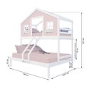 Ver imagem 3 de Beliche Casal/ Solteiro Casinha Dos Sonhos Madeira Maciça Rosa/ Branco Housin