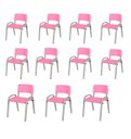 Ver imagem 1 de Kit 11 Cadeiras Infantil Iso, Escola, Base Cinza- Rosa