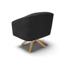 Ver imagem 5 de Poltrona Giratória Stella Corino Base Madeira MA30 - D’Rossi - Preto