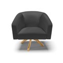 Ver imagem 3 de Poltrona Giratória Stella Corino Base Madeira MA30 - D’Rossi - Preto