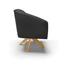 Ver imagem 4 de Poltrona Giratória Stella Corino Base Madeira MA30 - D’Rossi - Preto