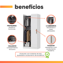 Ver imagem 4 de Modulo de Guarda Roupas Canto para Quarto Madrid Maxel