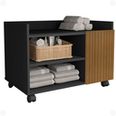 Ver imagem 5 de Gabinete para Banheiro com Rodinhas Londres:preto/ripado