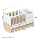 Ver imagem 5 de Conjunto Quarto de Bebê Berço Multifuncional Auri e Guarda Roupa Curió Madeiraoriginals Branco/Mel