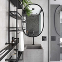 Ver imagem 5 de Espelho Oval com Moldura em Metal 80 x 50 cm