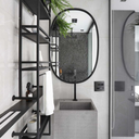 Ver imagem 4 de Espelho Oval com Moldura em Metal 80 x 50 cm