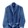 Roupão de Banho Adulto Unissex Feminino Masculino Microfibra 100% Poliéster G Azul - 3
