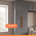 Ver imagem 3 de Guarda Roupa Modulado Solteiro Madrid 6 Portas de Bater MDP Cinza Maxel Móveis