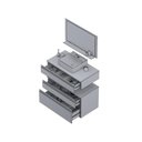 Ver imagem 3 de Conjunto Safira 80cm Gabinete de Banheiro + Cuba + Espelheira