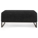 Ver imagem 3 de Puff Decorativo Para Sala de Estar Cléo W01 Base de Ferro 90 cm Linho Chumbo - Lyam Decor