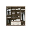 Ver imagem 7 de Guarda Roupa 8 Portas (2 C/ Espelho) e 4 Gavetas C/ Pés Nápoles Jatobá/areia - Santos Andirá