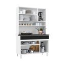 Ver imagem 4 de Armário de Cozinha de Aço Kit Triplo 120cm Clara Multimóveis CR6151 Branco/Preto