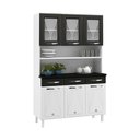 Ver imagem 2 de Armário de Cozinha de Aço Kit Triplo 120cm Clara Multimóveis CR6151 Branco/Preto