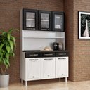 Ver imagem 1 de Armário de Cozinha de Aço Kit Triplo 120cm Clara Multimóveis CR6151 Branco/Preto
