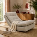 Ver imagem 1 de Poltrona Balance Decorativa com Leve Balanço Bouclé Premium de Luxo para Sala Quarto Área de Leitura