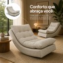 Ver imagem 6 de Poltrona Balance Decorativa com Leve Balanço Bouclé Premium de Luxo para Sala Quarto Área de Leitura