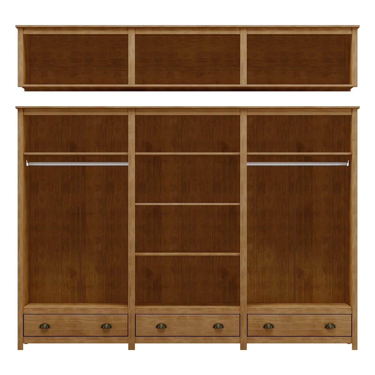 Guarda-roupa Casal 12 Portas 3 Gavetas Topázio Freijó Madeira Pinus - Finestra - 2
