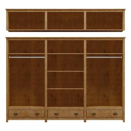 Guarda-roupa Casal 12 Portas 3 Gavetas Topázio Freijó Madeira Pinus - Finestra - 2