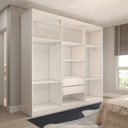 Ver imagem 7 de Guarda-roupa Casal Mykonos 6 Portas 2 Gavetas com Espelho Branco - Panorama Móveis