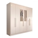 Ver imagem 4 de Guarda-roupa Casal Mykonos 6 Portas 2 Gavetas com Espelho Branco - Panorama Móveis