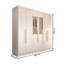 Ver imagem 6 de Guarda-roupa Casal Mykonos 6 Portas 2 Gavetas com Espelho Branco - Panorama Móveis