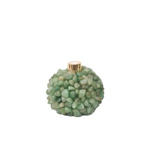 Difusor de Pontas de Quartzo Verde Rolado e Dourado