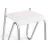 Conjunto: Mesa Sala Jantar Elba C/ Tampo Vidro 140cm + 6 Cadeiras Nápoles Cromado/courano Branco - K - 7
