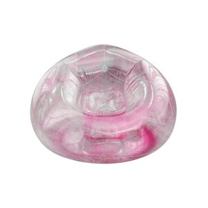 Poltrona Inflável Lazy Lounge Glitter com Puff Vg Plus Rosa