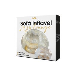 Poltrona Inflável Lazy Lounge Glitter com Puff Vg Plus Rosa - 6