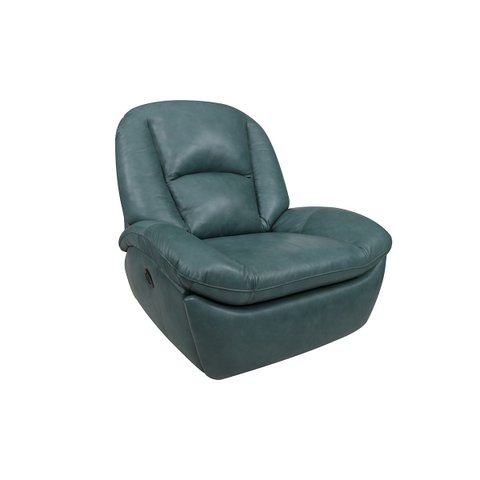 Poltrona de Couro Soft Glider Elétrica Turquese - Mempra