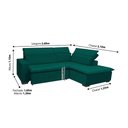 Ver imagem 2 de Sofá Istambul 2.60x2.10m Retrátil e Reclinável com Chaise - Verde