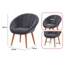 Ver mais imagens de Kit 2 Poltrona Sala Decorativa Sofia Veludo Cinza Pés Palito Castanho - Arkell