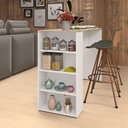 Ver imagem 4 de Bancada Cozinha Americana Gourmet com Prateleiras Netmobil - Branco/dubai