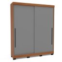 Ver imagem 2 de Roupeiro Valência 2 Portas de Correr 2 Gavetas 177x213cm Freijó/CINZA240835
