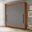 Ver imagem 1 de Roupeiro Valência 2 Portas de Correr 2 Gavetas 177x213cm Freijó/CINZA240835