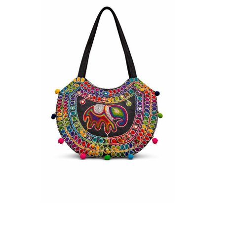 Bolsa Indiana Bordada a Linha