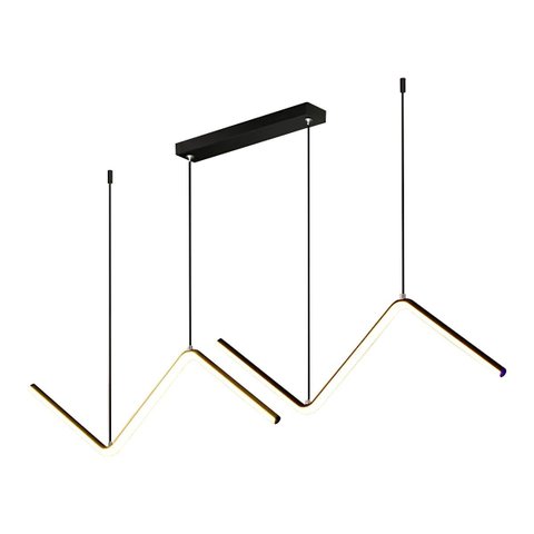 Lustre Pendente Wave Duplo Clean Raio Led 3 em 1 Multicor Preto 12w Bivolt Cabo 1,9m