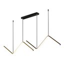 Ver imagem 1 de Lustre Pendente Wave Duplo Clean Raio Led 3 em 1 Multicor Preto 12w Bivolt Cabo 1,9m