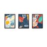 Kit 3 Quadros Decorativos Abstrato Cores Quarto Sala:Preto - 1