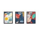 Ver imagem 1 de Kit 3 Quadros Decorativos Abstrato Cores Quarto Sala:Preto