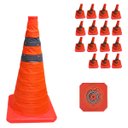 Ver imagem 3 de Cone Rodovia Sinalizador Kit 16 Uni Retratil Guarda Dobravel Estacionamento Segurança Baliza Estrada