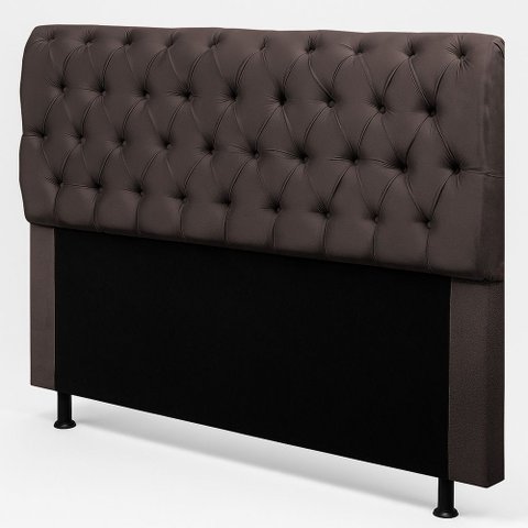 Cabeceira Cama Box Queen Size Sarah 160cm com Frame Suede Marrom - Desk Design