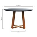 Ver imagem 2 de Mesa de Jantar Tampo com Vidro Madri Madeira Maciça - Amêndoa Tampo 150 Preto-vidro Preto
