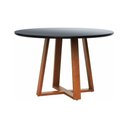 Ver imagem 1 de Mesa de Jantar Tampo com Vidro Madri Madeira Maciça - Amêndoa Tampo 150 Preto-vidro Preto