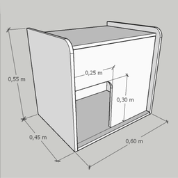 Mesa de Cabeceira Cama Pet Cães 45x55x60 Branco - 4