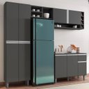 Ver imagem 3 de Cozinha Completa Modulada 4 Peças Vanessa Cinza Fosco Ajl Móveis
